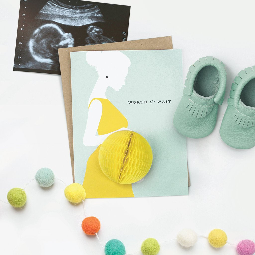 Baby Bump Pop Up- "Worth the Wait" Card