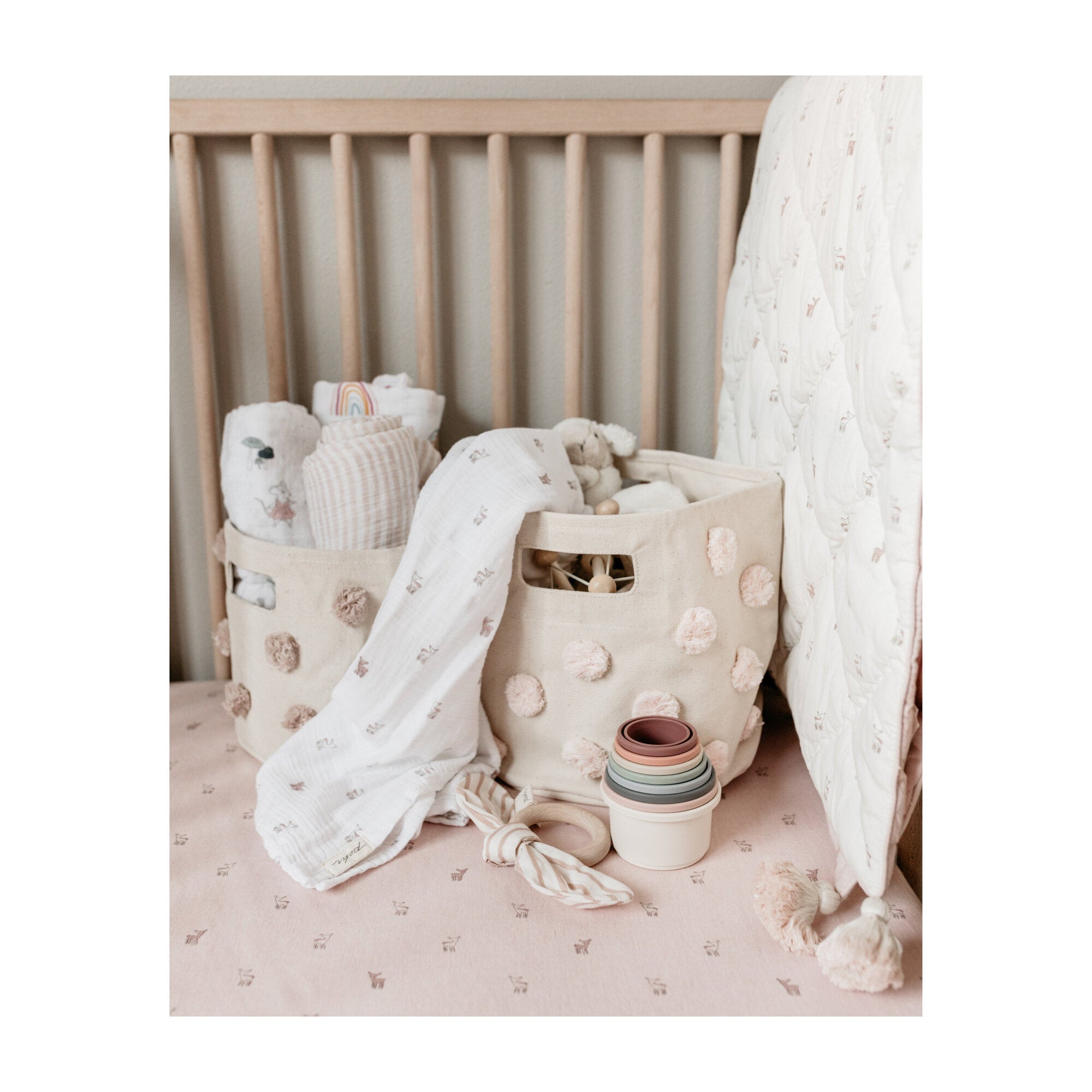 Woven Chambray Crib Sheet - Hatchling Fawn